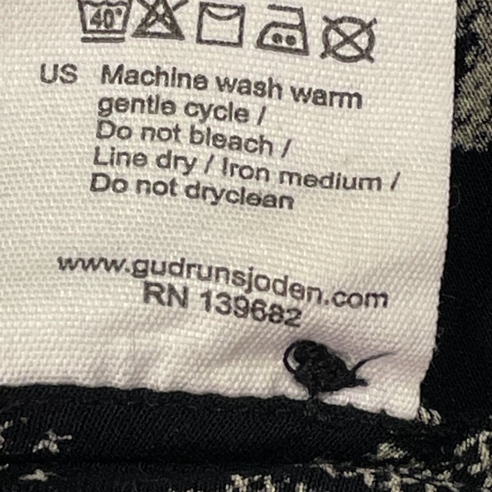 GUDRUN SJODEN "VIOLA" Button Front Short Sleeve Shirt Dress Black/White L - Picture 12 of 12